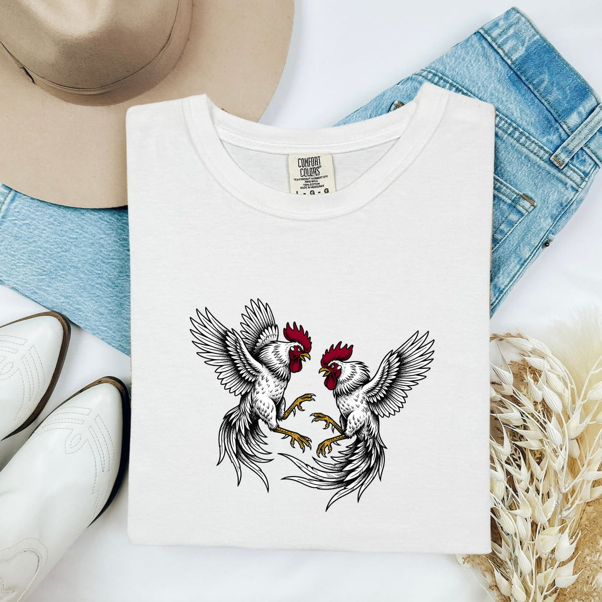 Vintage Rooster Graphic Shirt