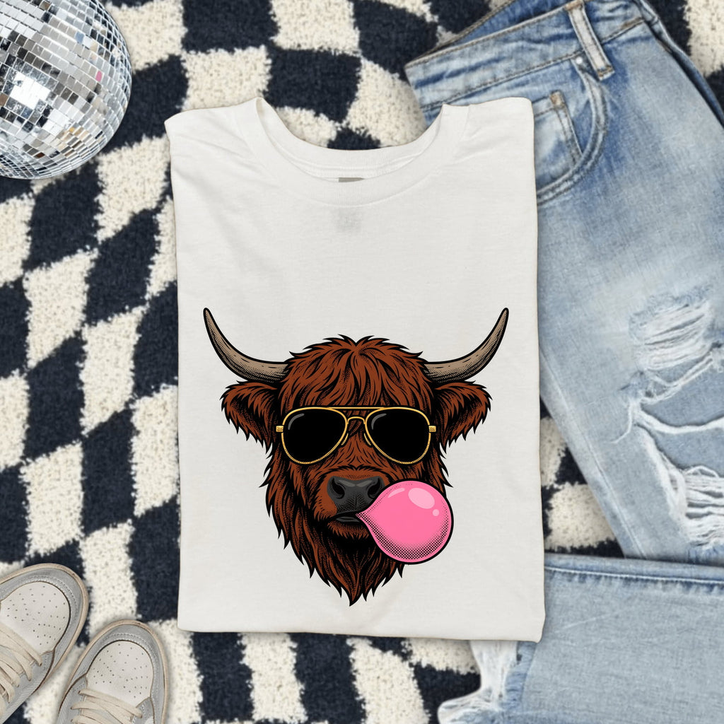 Highland Cow Sunglasses Shirt