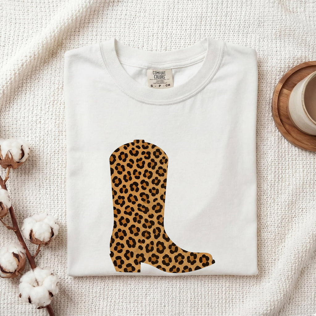 Leopard Print Cowboy Boot Shirt