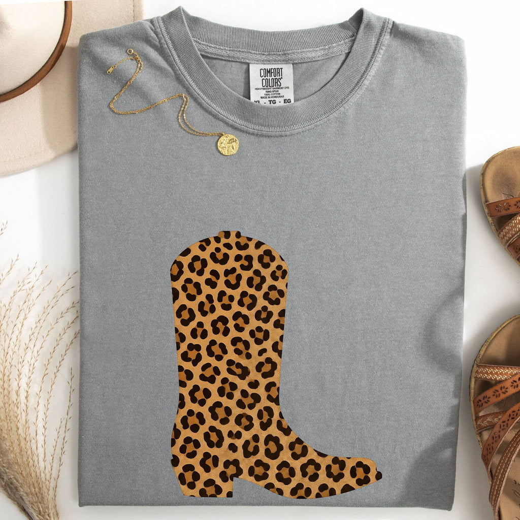 Leopard Print Cowboy Boot Shirt
