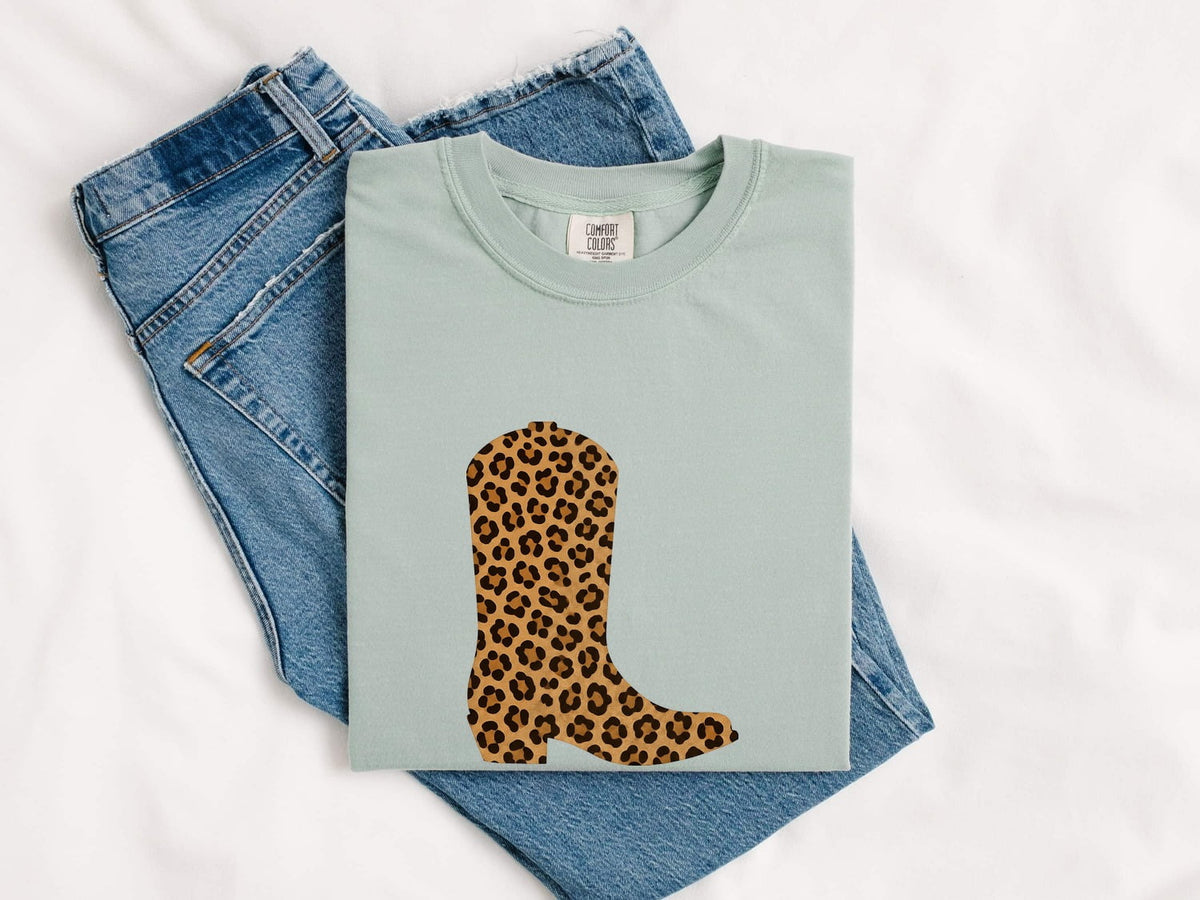 Leopard Print Cowboy Boot Shirt