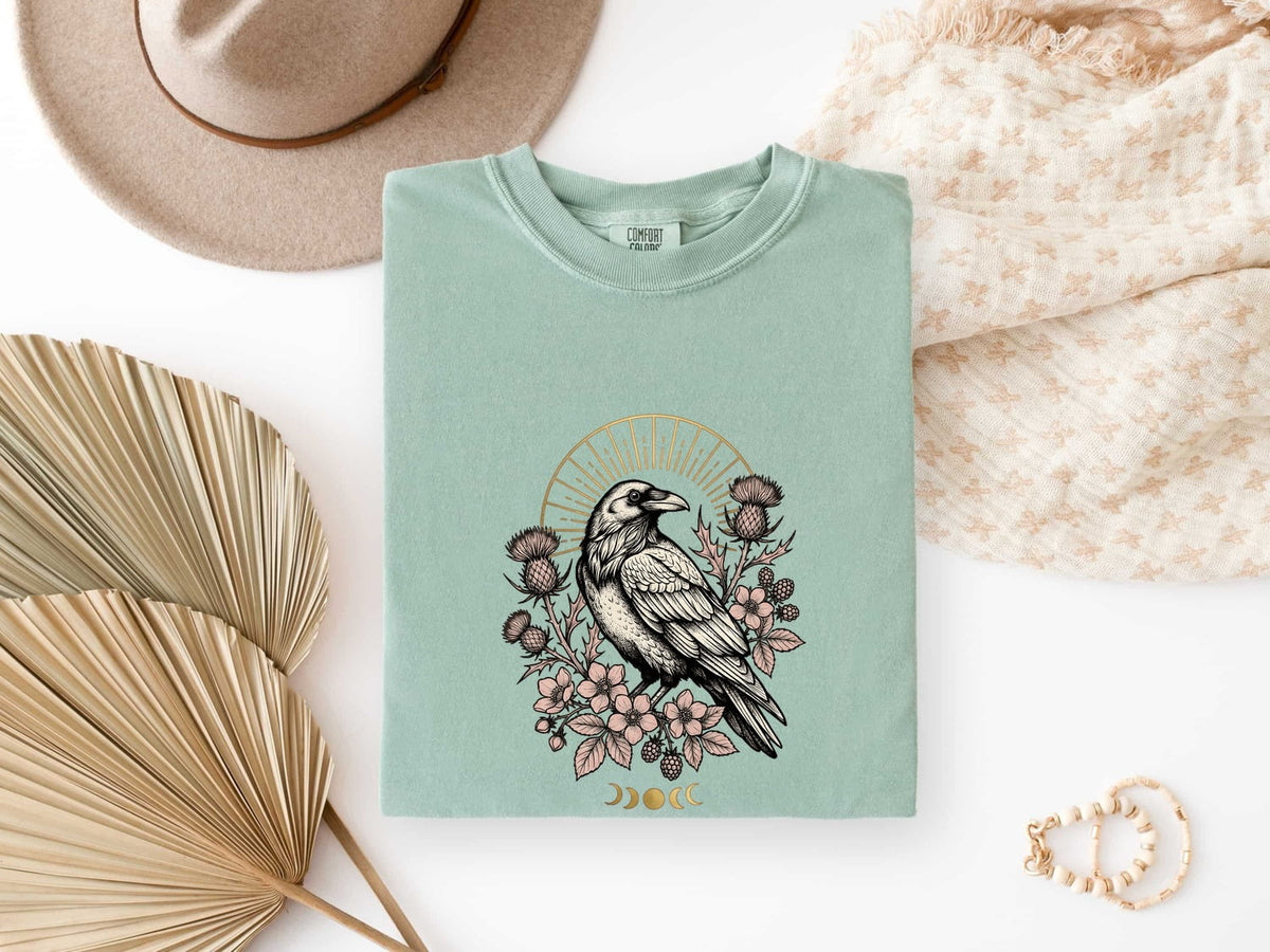 Celestial Botanical Raven Shirt