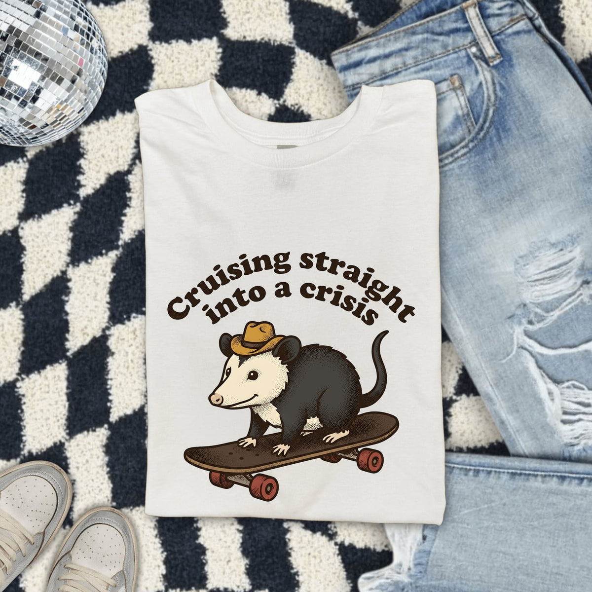 Cruising Into a Crisis Opossum Shirt