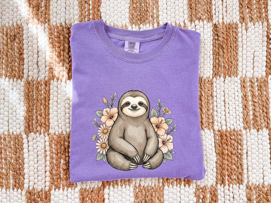 Cute Floral Sloth Shirt