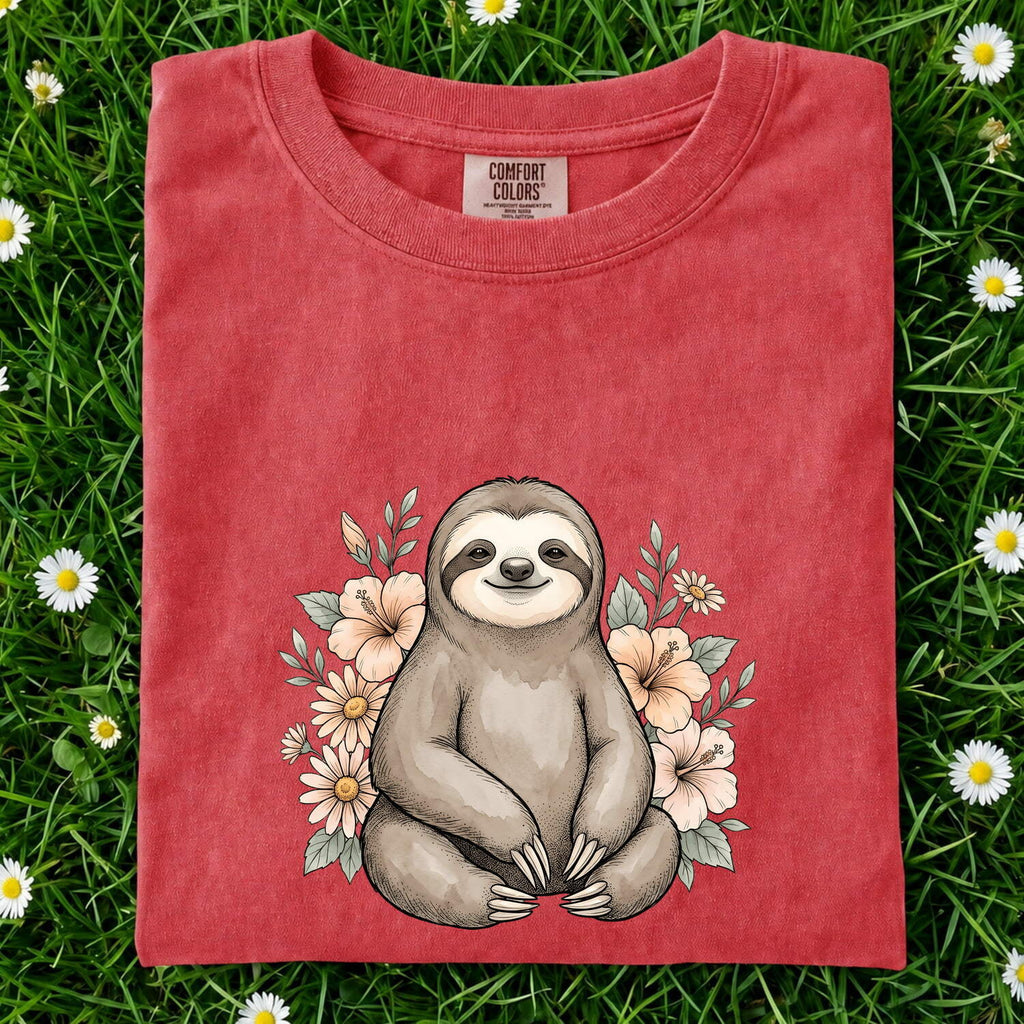 Cute Floral Sloth Shirt
