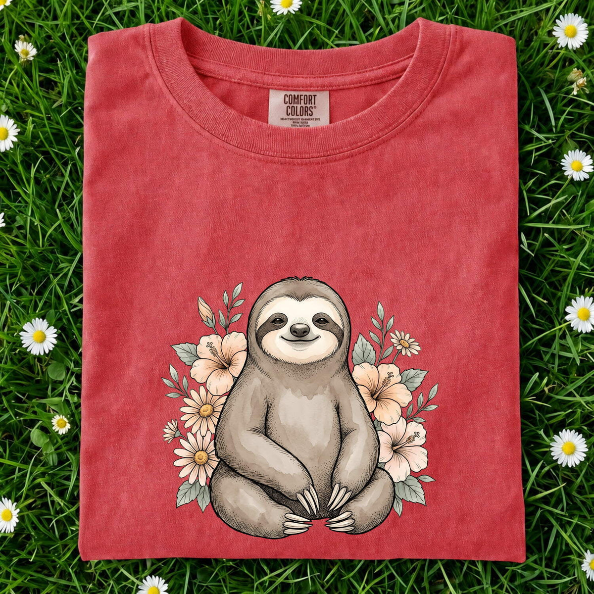 Cute Floral Sloth Shirt