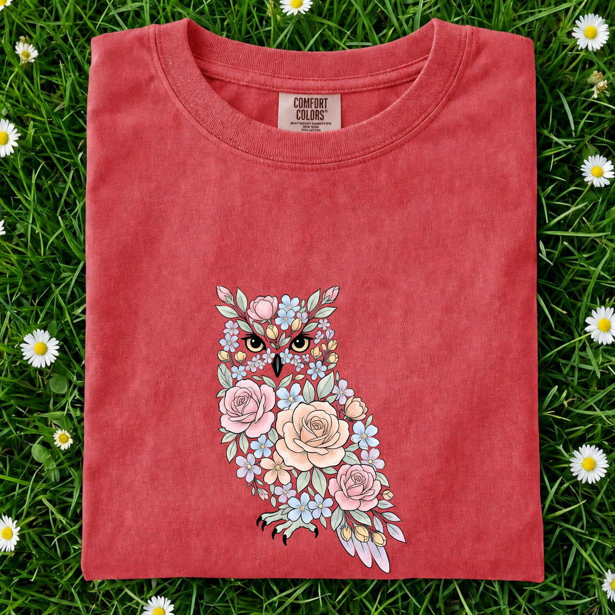 Floral Watercolor Owl Shirt