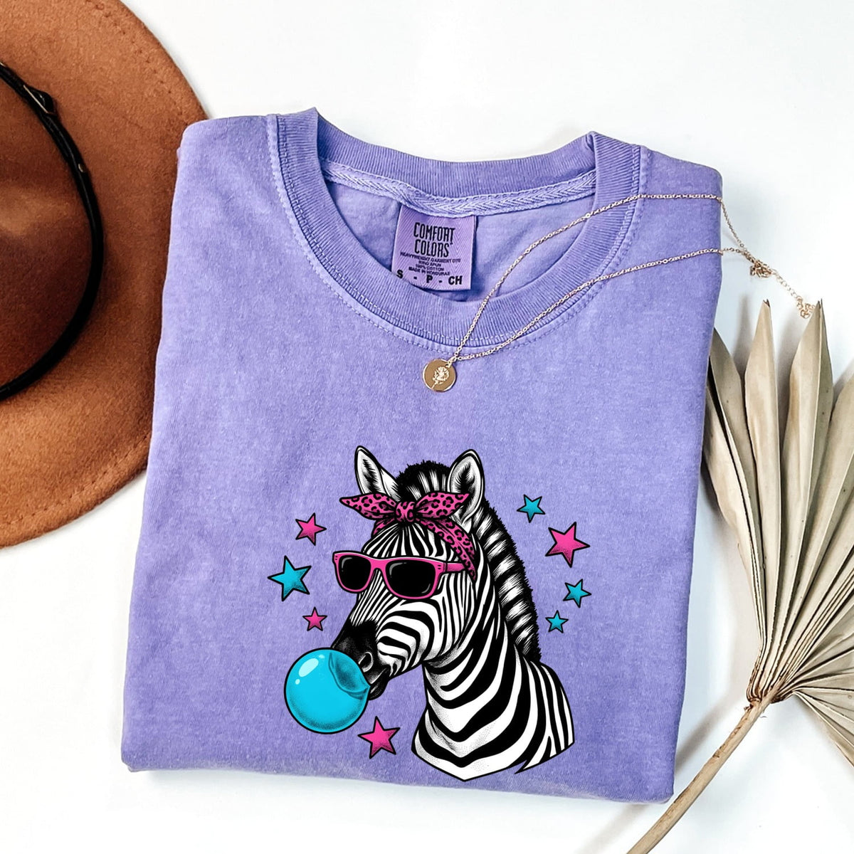 Funny Zebra Sunglasses & Bubble Gum Shirt