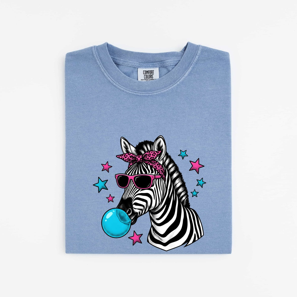 Funny Zebra Sunglasses & Bubble Gum Shirt