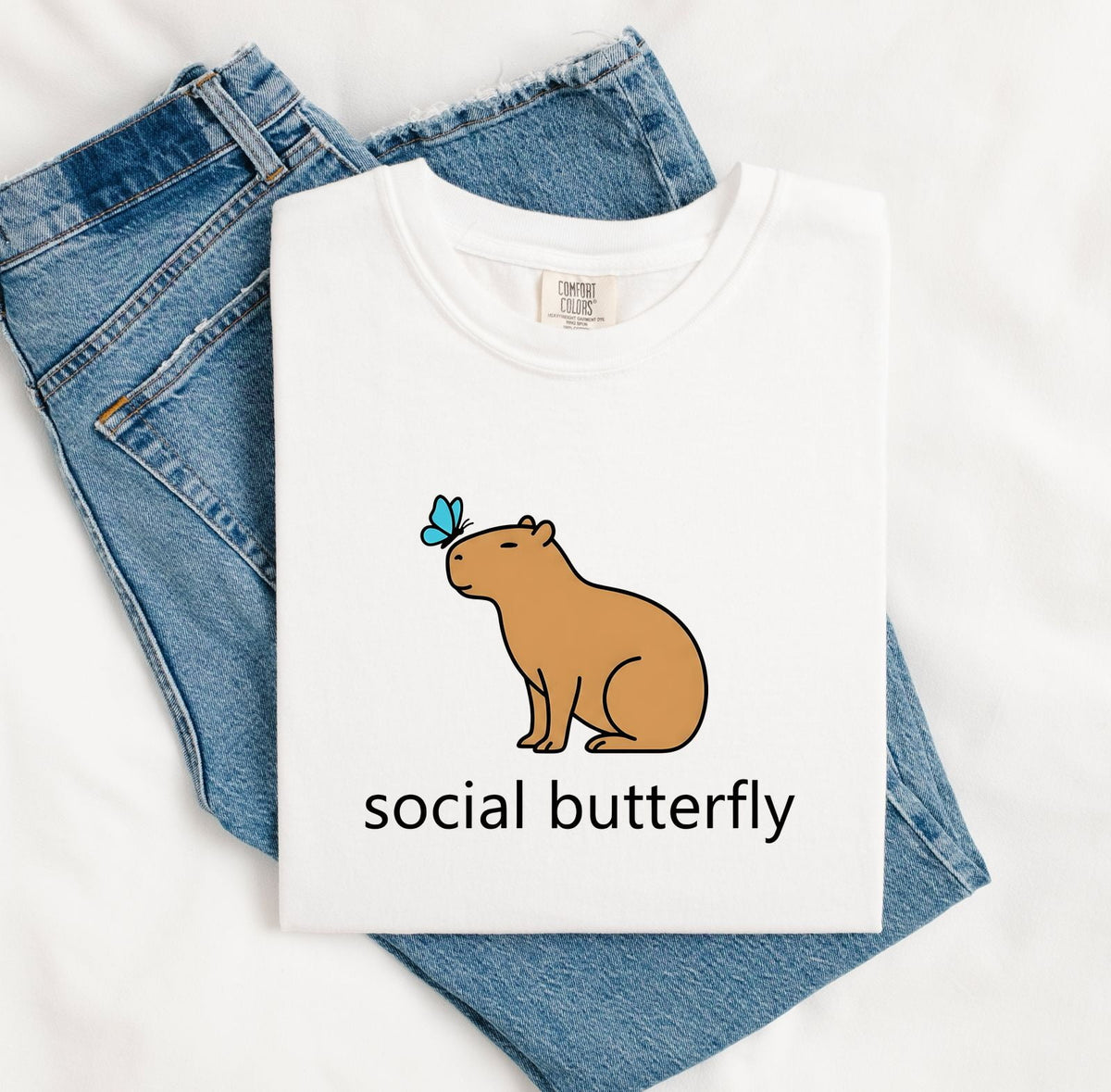 Social Butterfly Capybara Shirt – Funny Introvert Tee