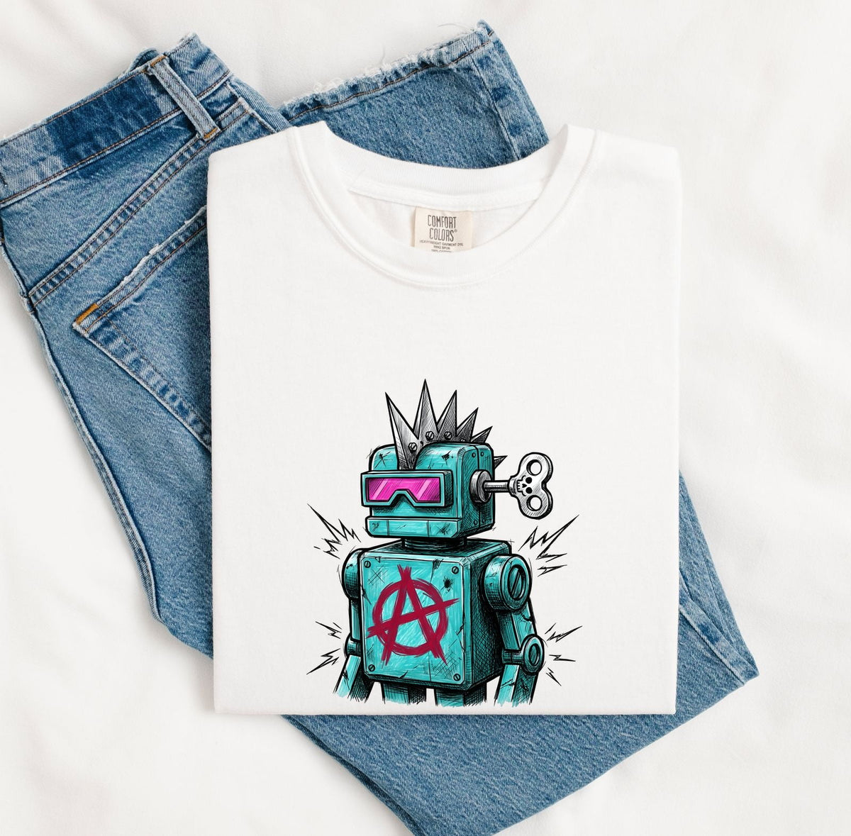 Punk Robot Shirt – Retro Cyberpunk Graphic Tee