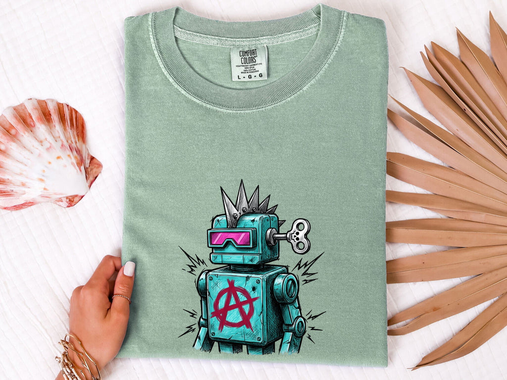 Punk Robot Shirt – Retro Cyberpunk Graphic Tee