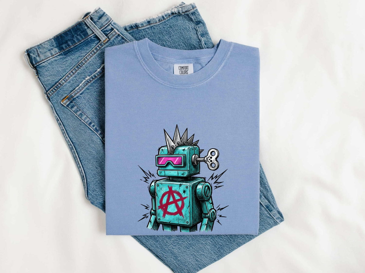 Punk Robot Shirt – Retro Cyberpunk Graphic Tee
