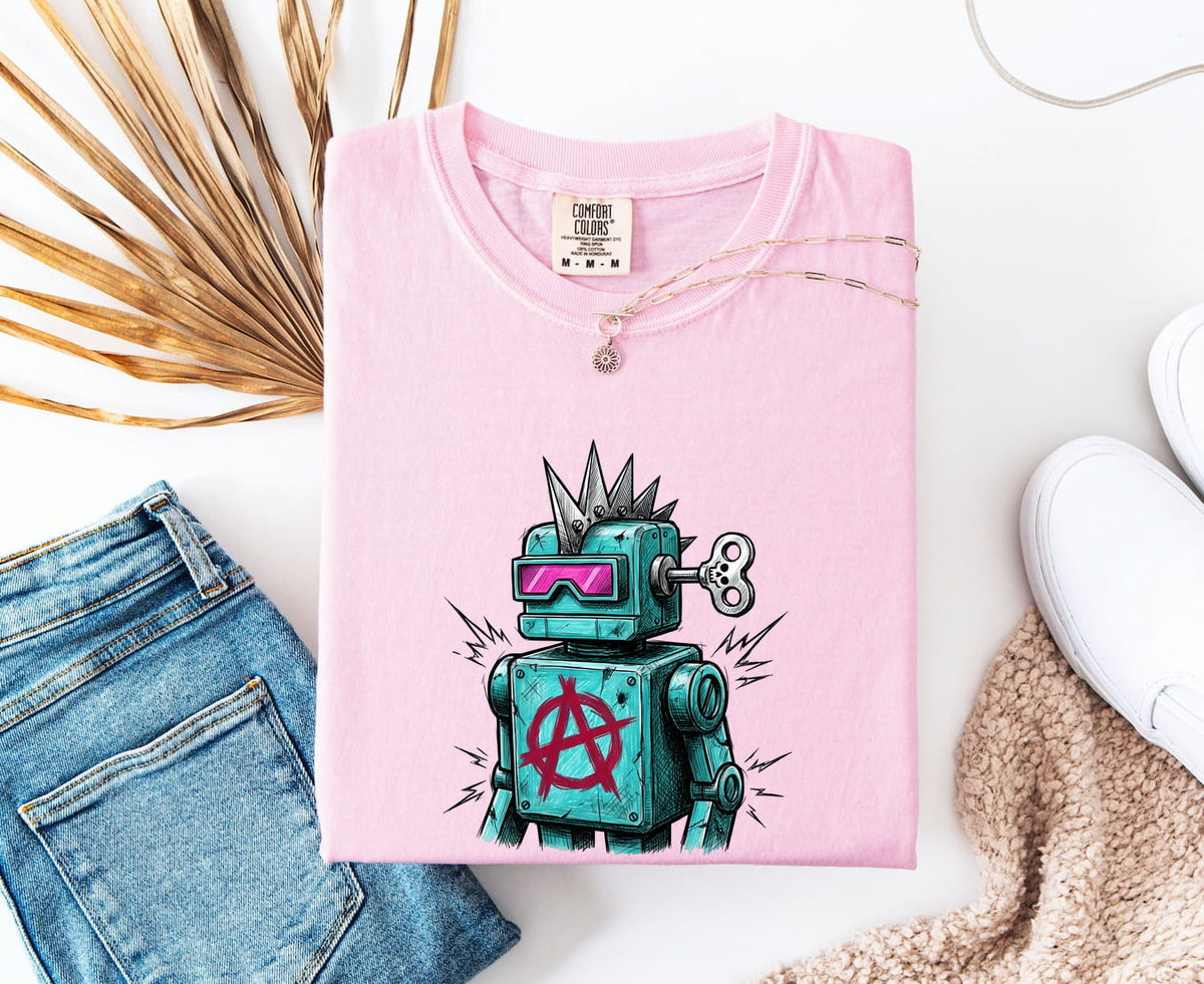 Punk Robot Shirt – Retro Cyberpunk Graphic Tee
