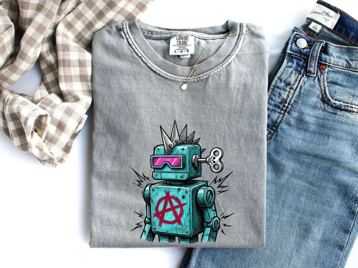 Punk Robot Shirt – Retro Cyberpunk Graphic Tee