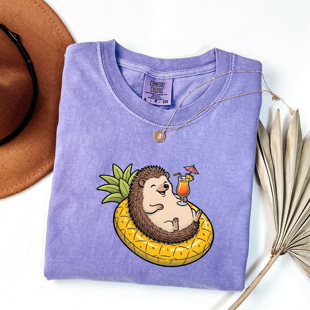 Funny Hedgehog Shirt – Pineapple Pool Float Vacation Tee