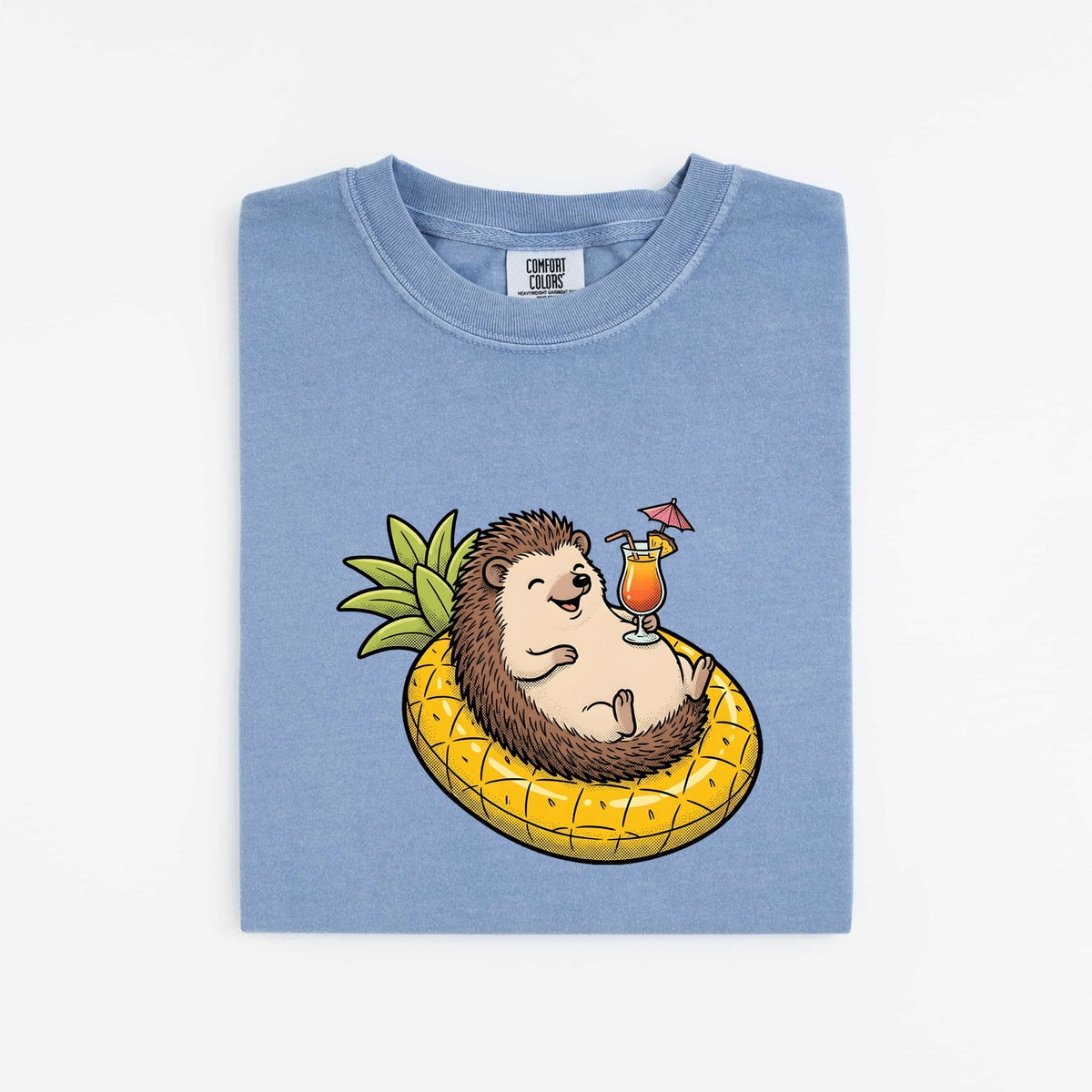 Funny Hedgehog Shirt – Pineapple Pool Float Vacation Tee