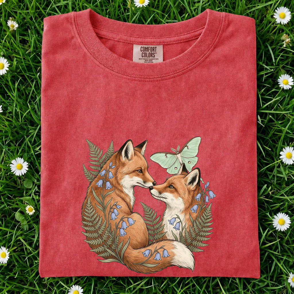 Floral Woodland Fox Couple Shirt