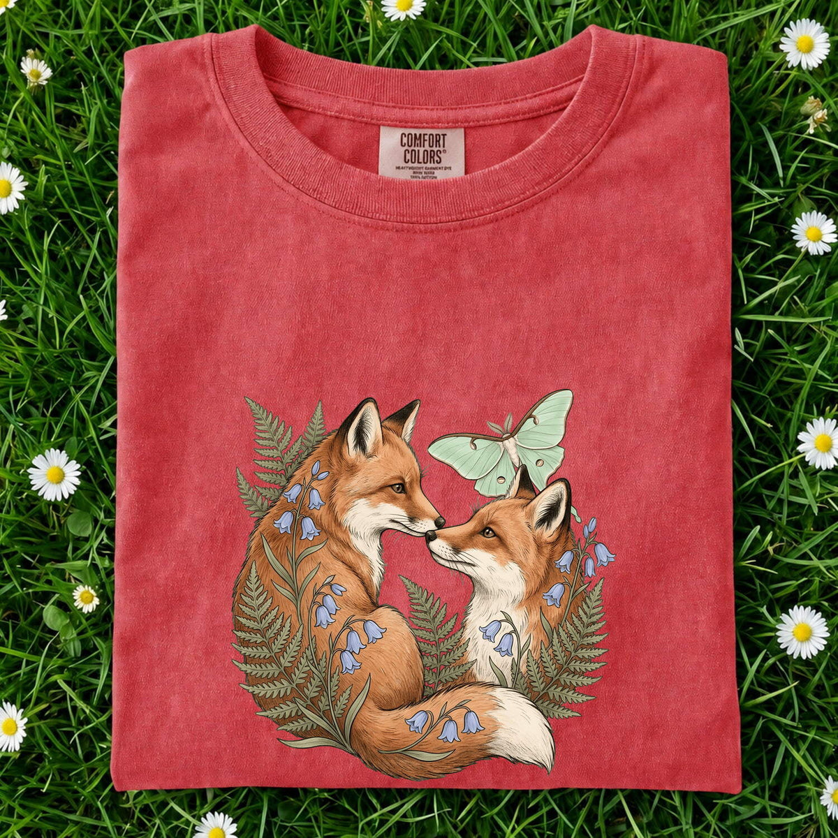 Floral Woodland Fox Couple Shirt