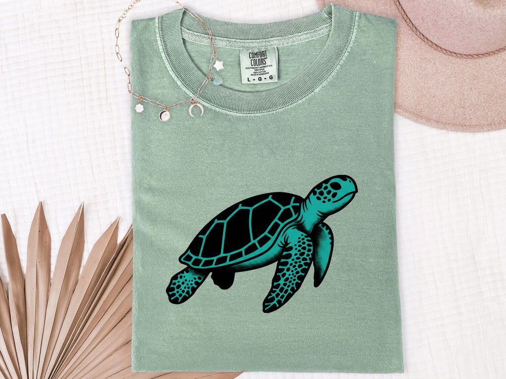Turquoise Sea Turtle Shirt – Ocean Lover Graphic Tee