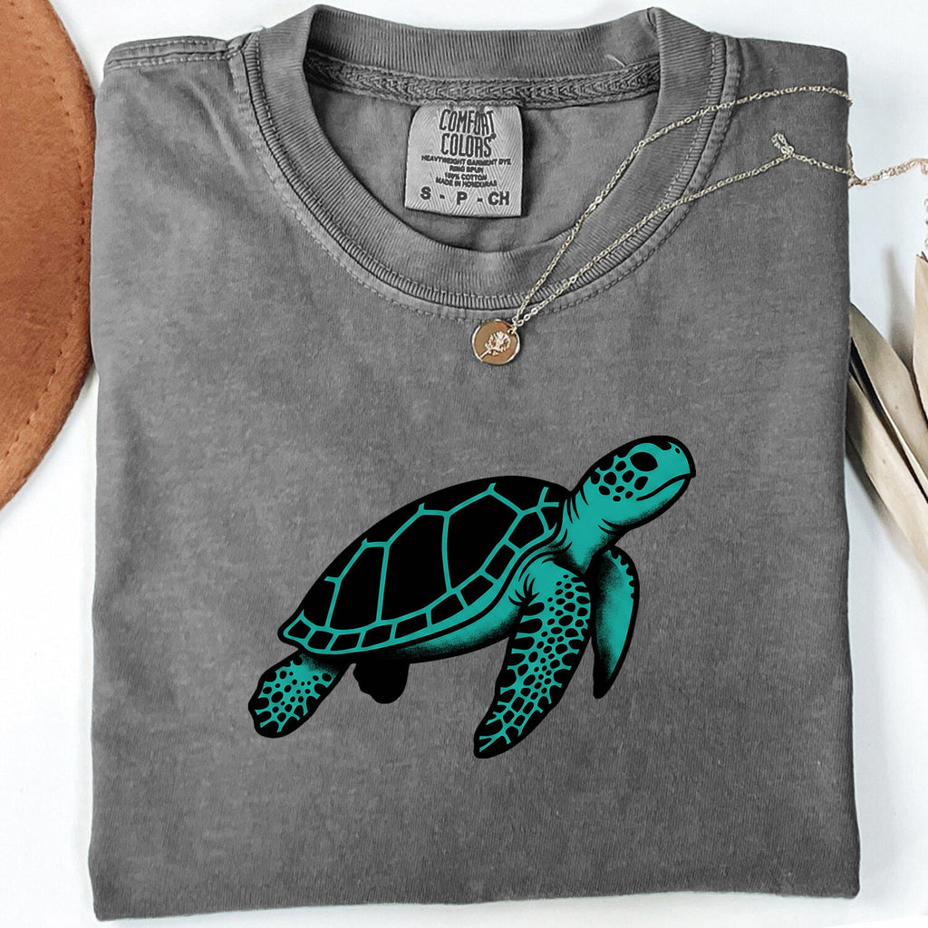 Turquoise Sea Turtle Shirt – Ocean Lover Graphic Tee