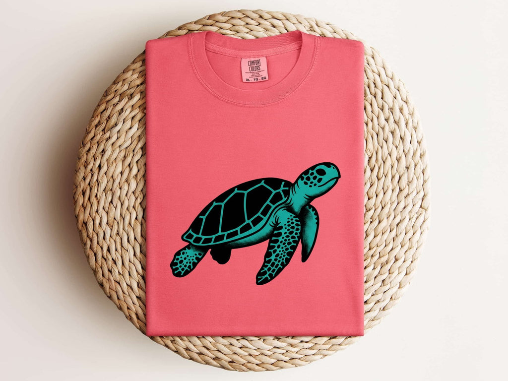 Turquoise Sea Turtle Shirt – Ocean Lover Graphic Tee