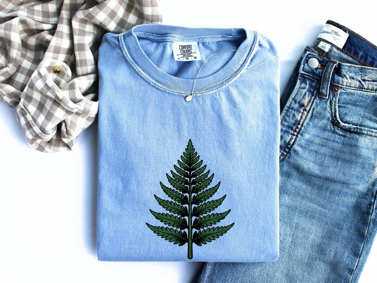 Green Fern Shirt – Botanical Nature Graphic Tee