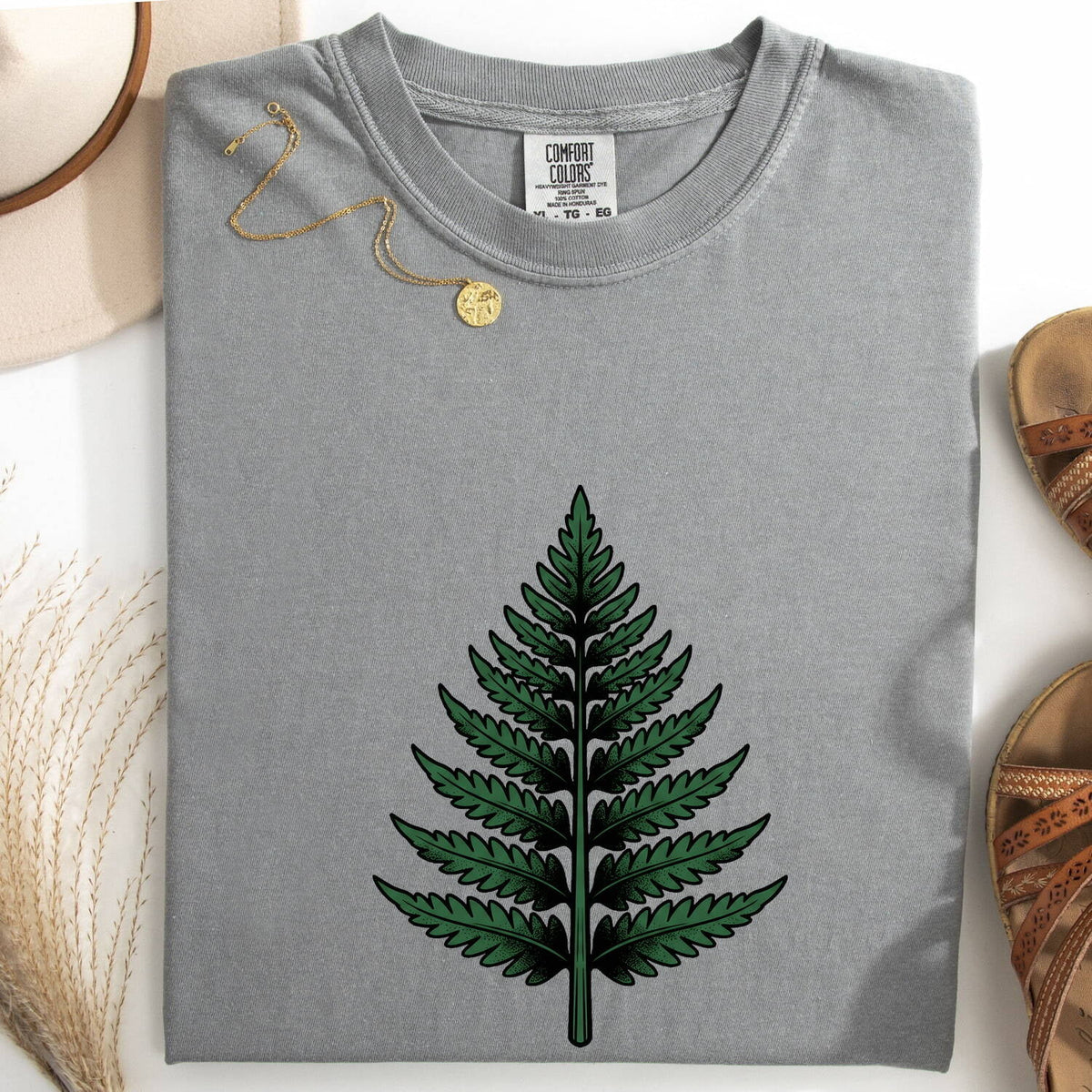 Green Fern Shirt – Botanical Nature Graphic Tee