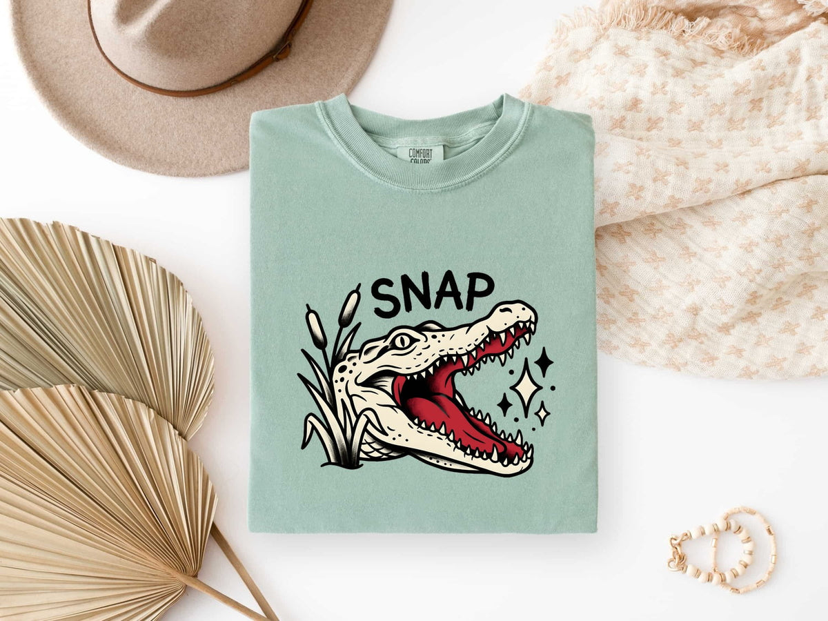 Snap Alligator Shirt – Funny Crocodile Reptile Graphic Tee