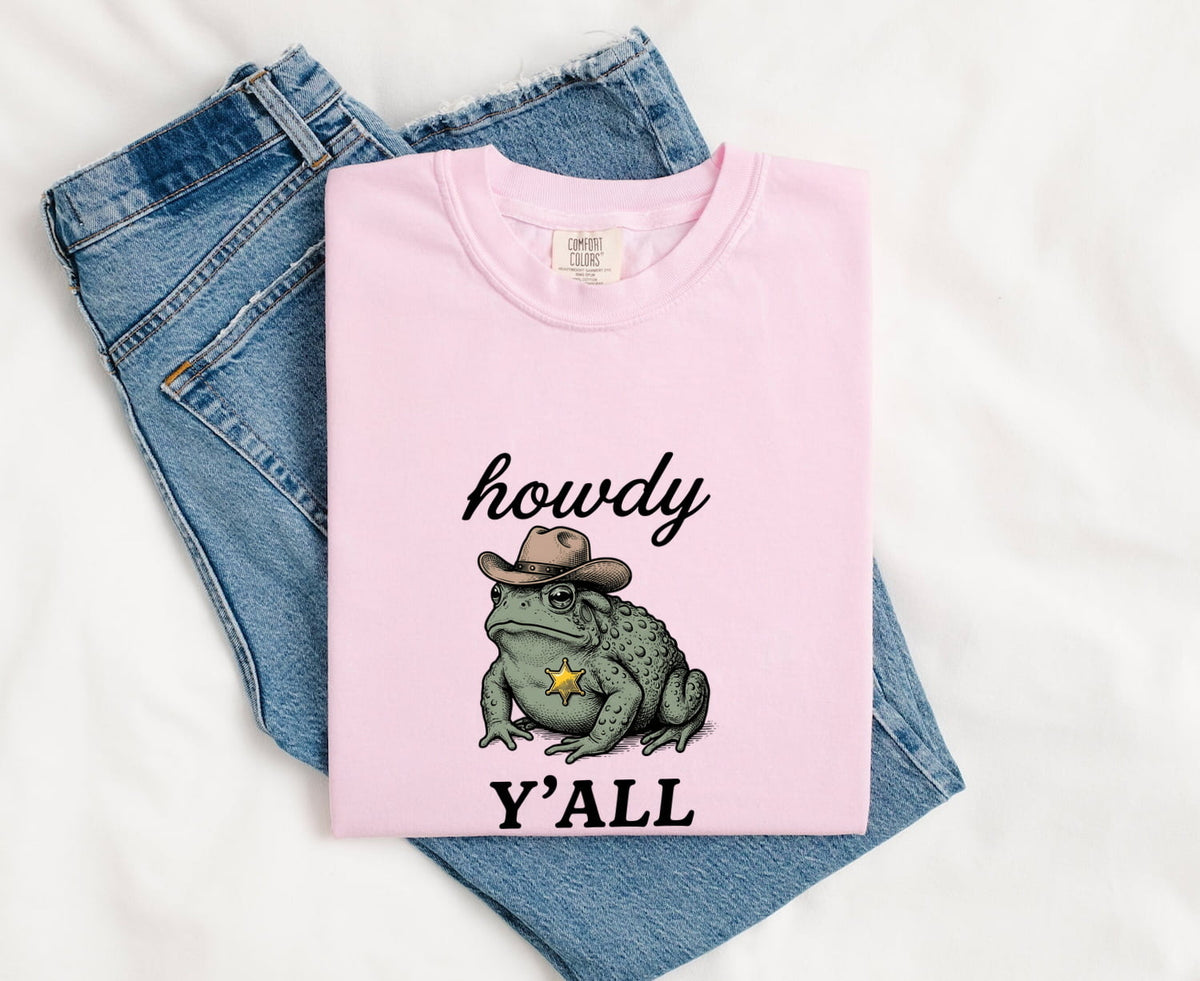Howdy Y'all Cowboy Frog Shirt – Funny Western Graphic Tee