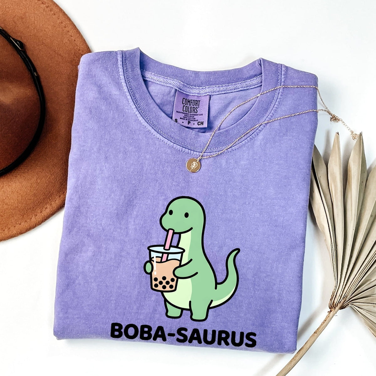 Boba-Saurus Shirt – Cute Dinosaur Bubble Tea Tee