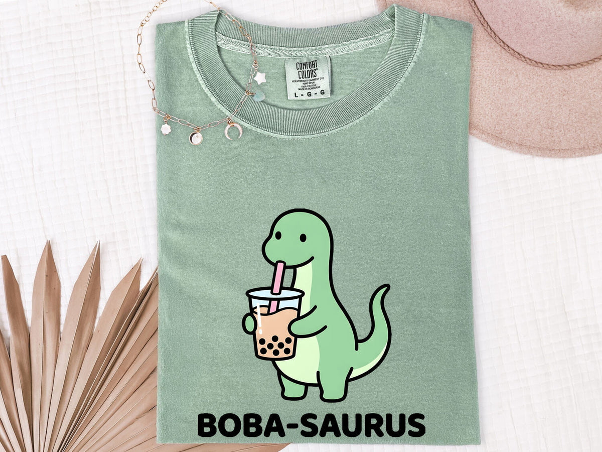 Boba-Saurus Shirt – Cute Dinosaur Bubble Tea Tee