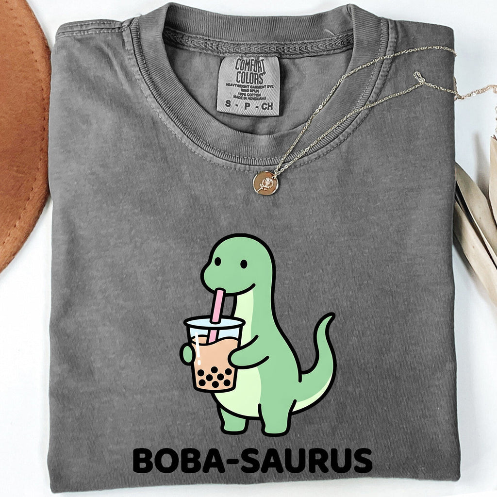 Boba-Saurus Shirt – Cute Dinosaur Bubble Tea Tee