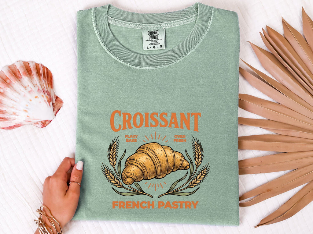 Vintage Croissant Shirt – French Pastry Bakery Lover Tee