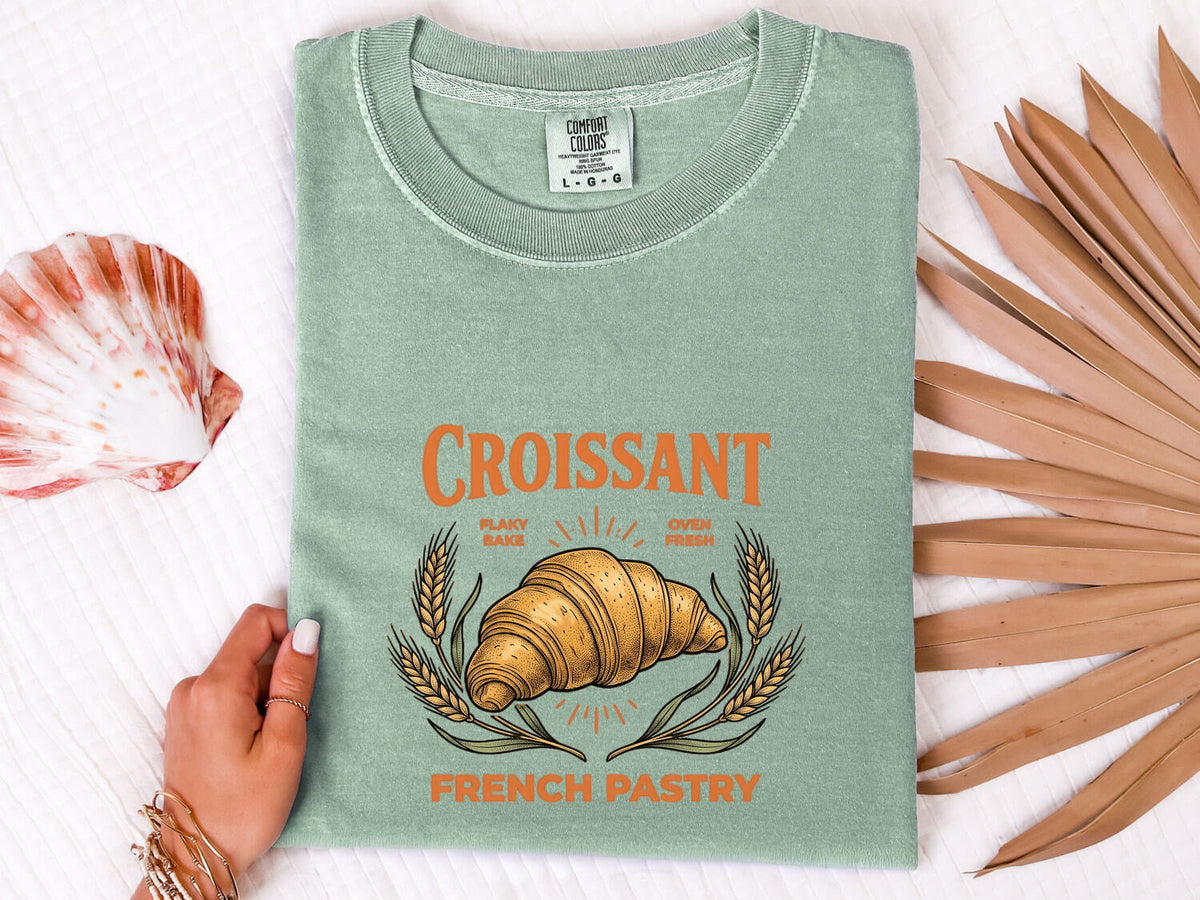 Vintage Croissant Shirt – French Pastry Bakery Lover Tee