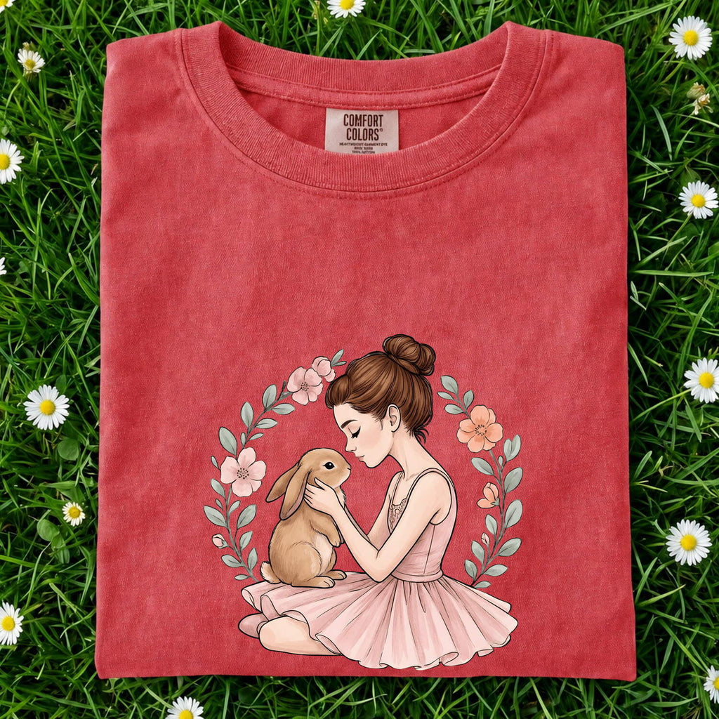 Ballerina & Bunny Shirt – Floral Ballet Dancer Tee