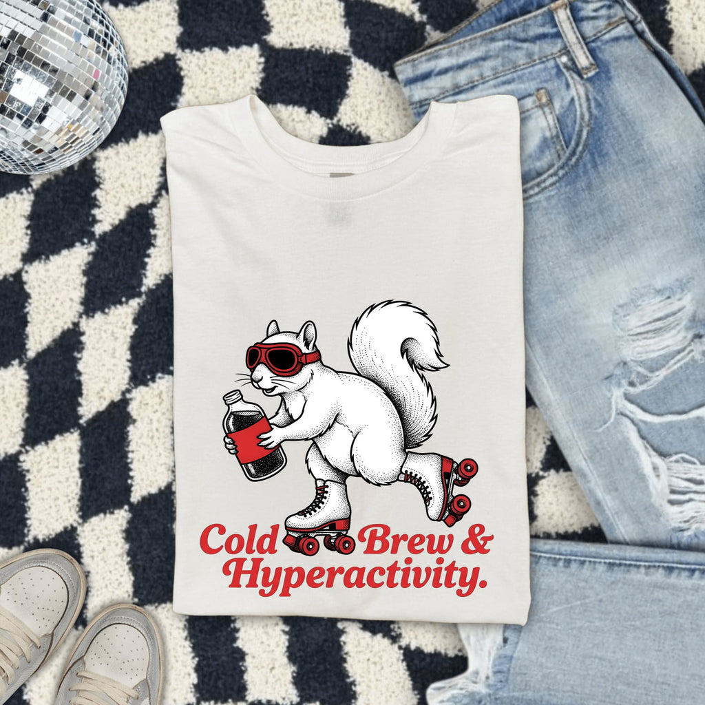 Cold Brew Squirrel Shirt – Funny Roller Skating Coffee Tee