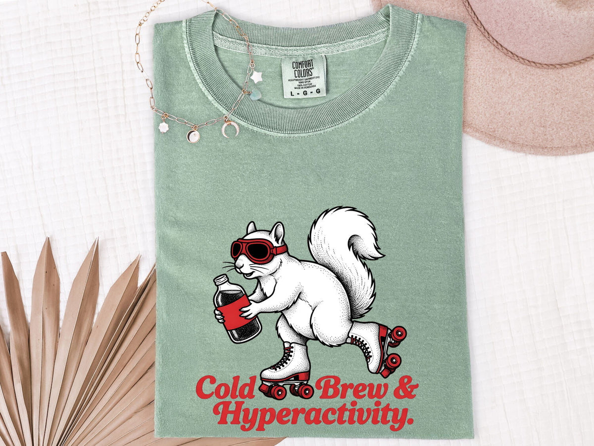 Cold Brew Squirrel Shirt – Funny Roller Skating Coffee Tee