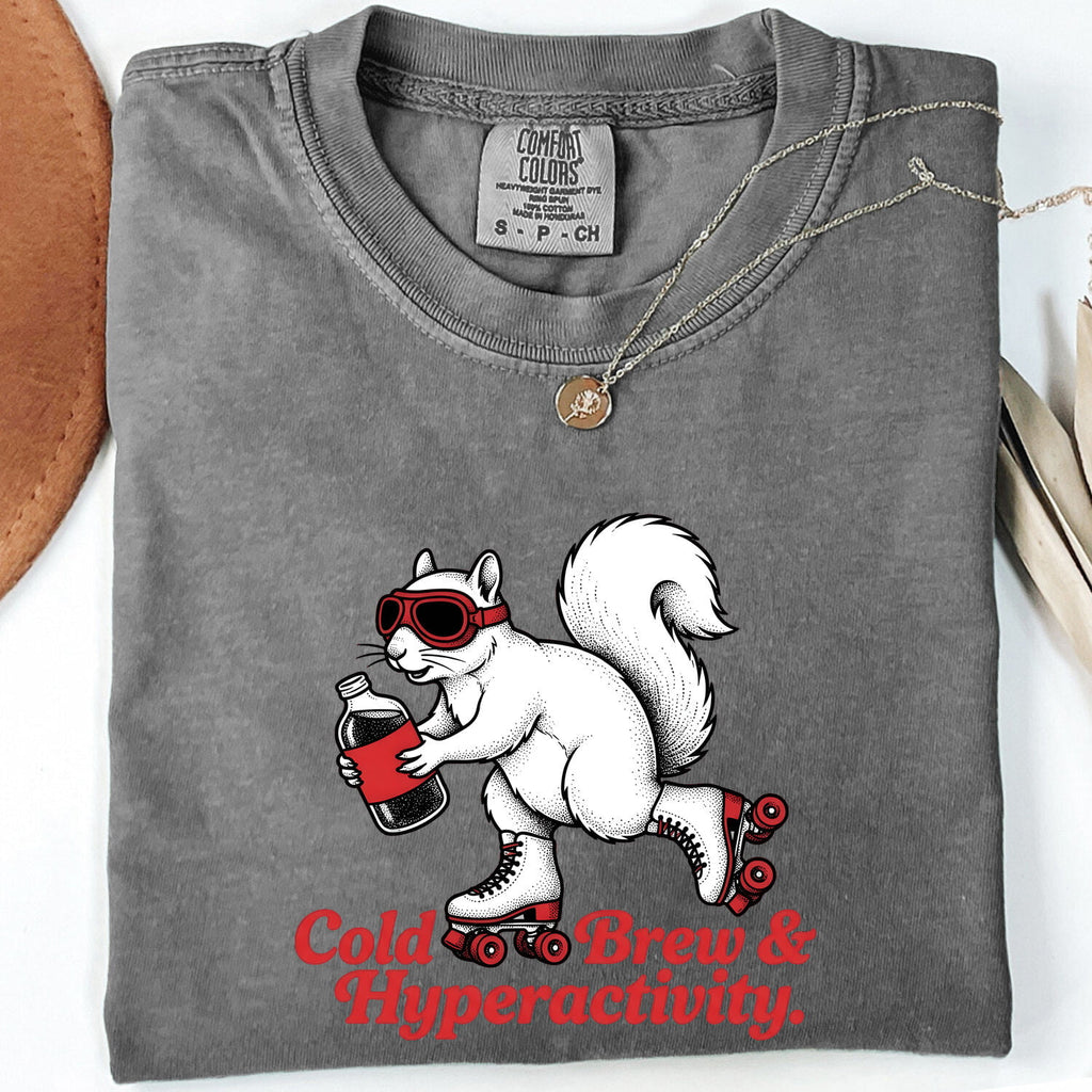 Cold Brew Squirrel Shirt – Funny Roller Skating Coffee Tee
