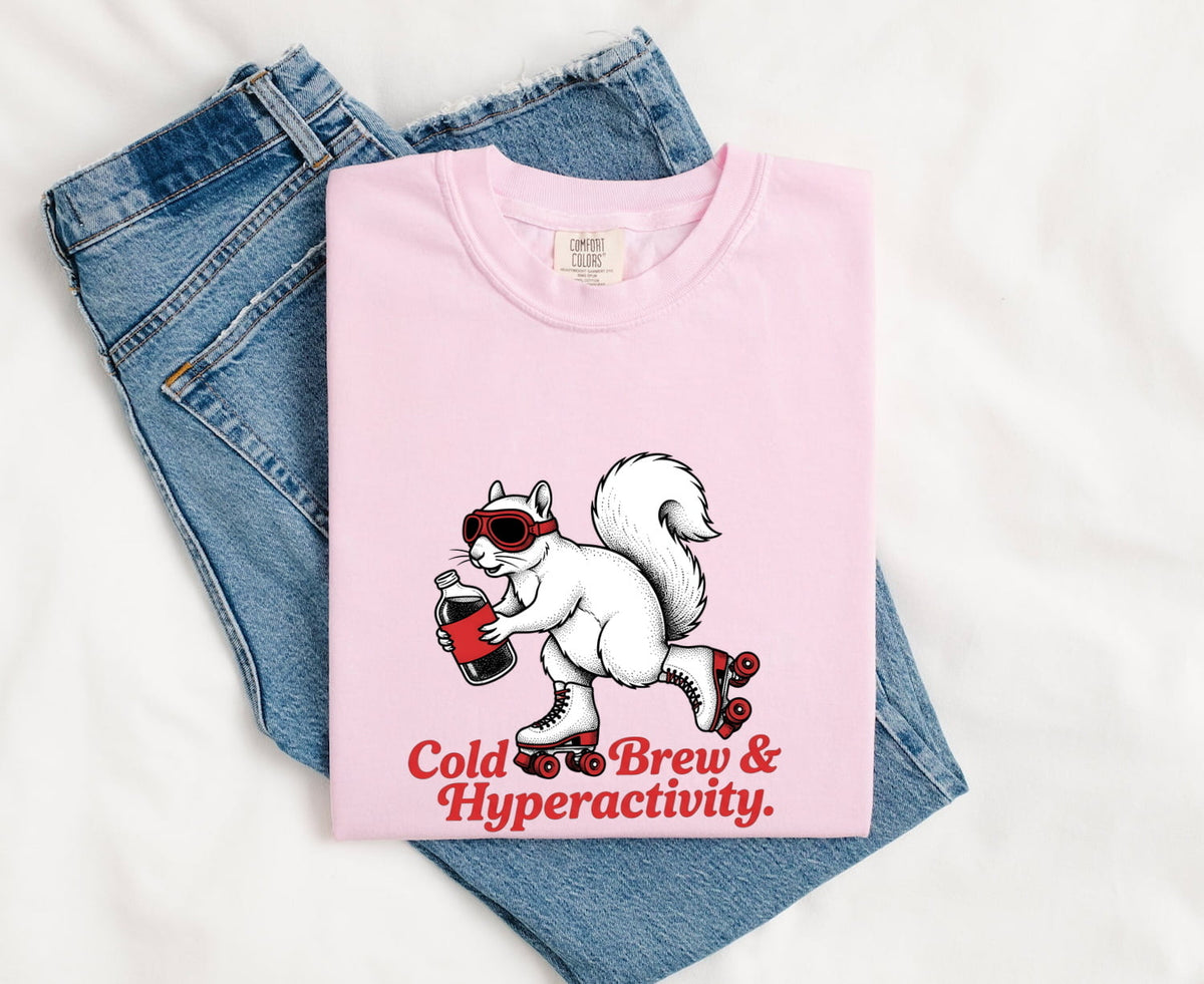 Cold Brew Squirrel Shirt – Funny Roller Skating Coffee Tee