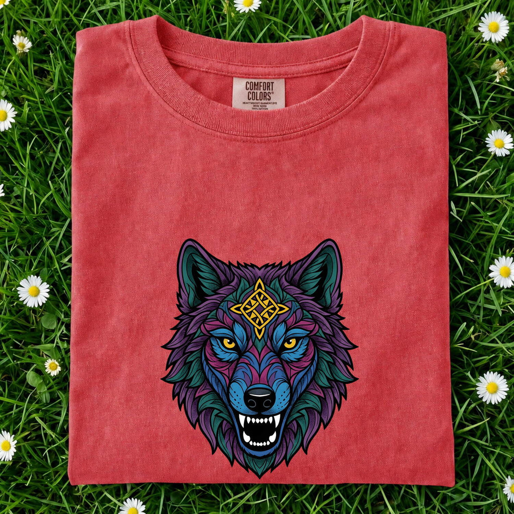 Colorful Geometric Wolf Shirt – Wildlife Graphic Tee