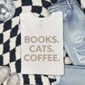 Books Cats Coffee Shirt – Book Lover Cat Lover Tee