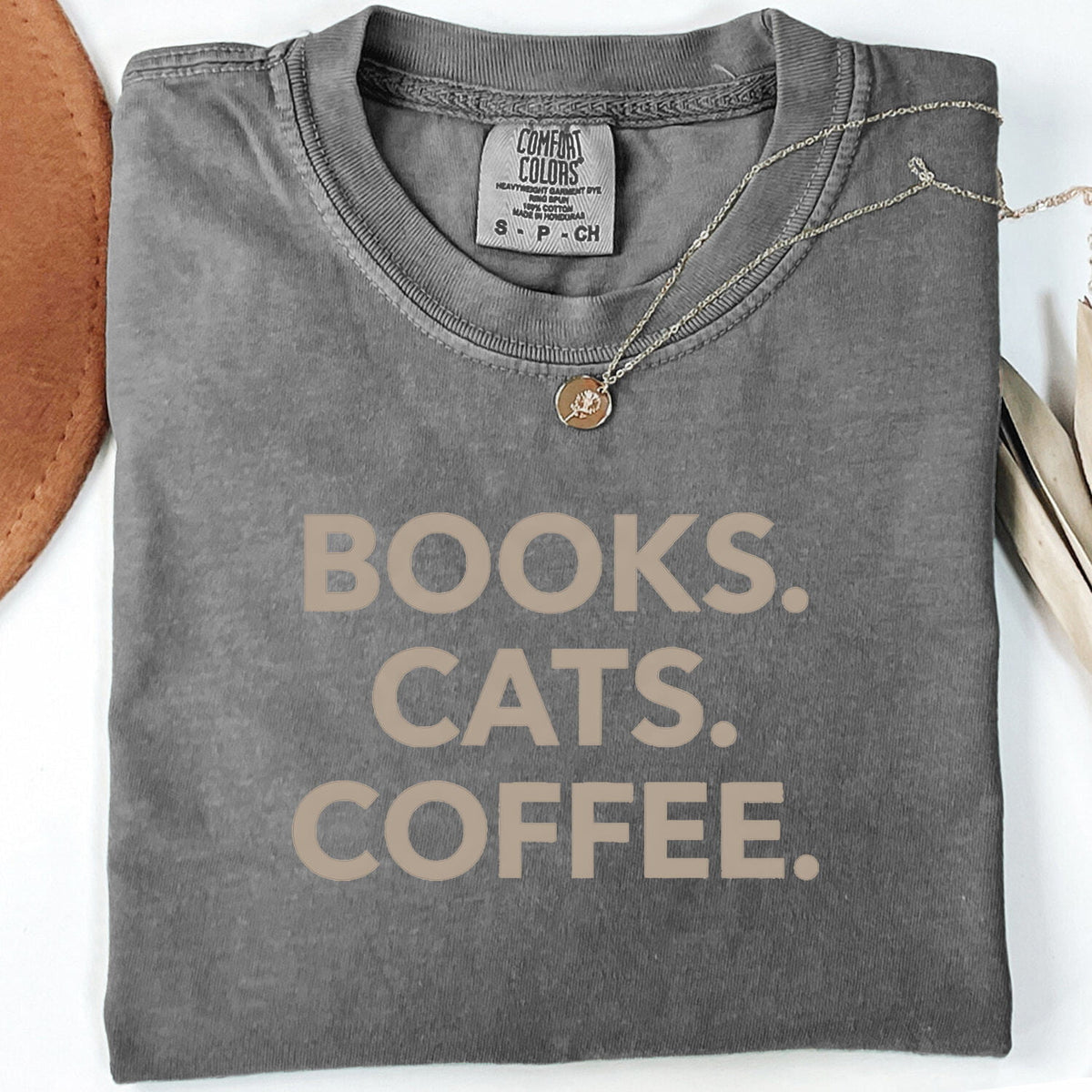Books Cats Coffee Shirt – Book Lover Cat Lover Tee