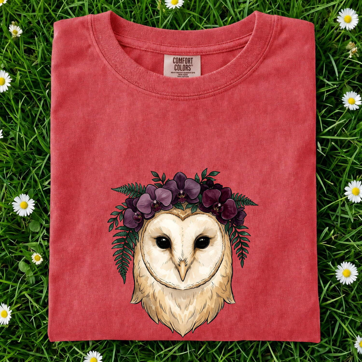 Floral Barn Owl Shirt – Botanical Owl Graphic Tee