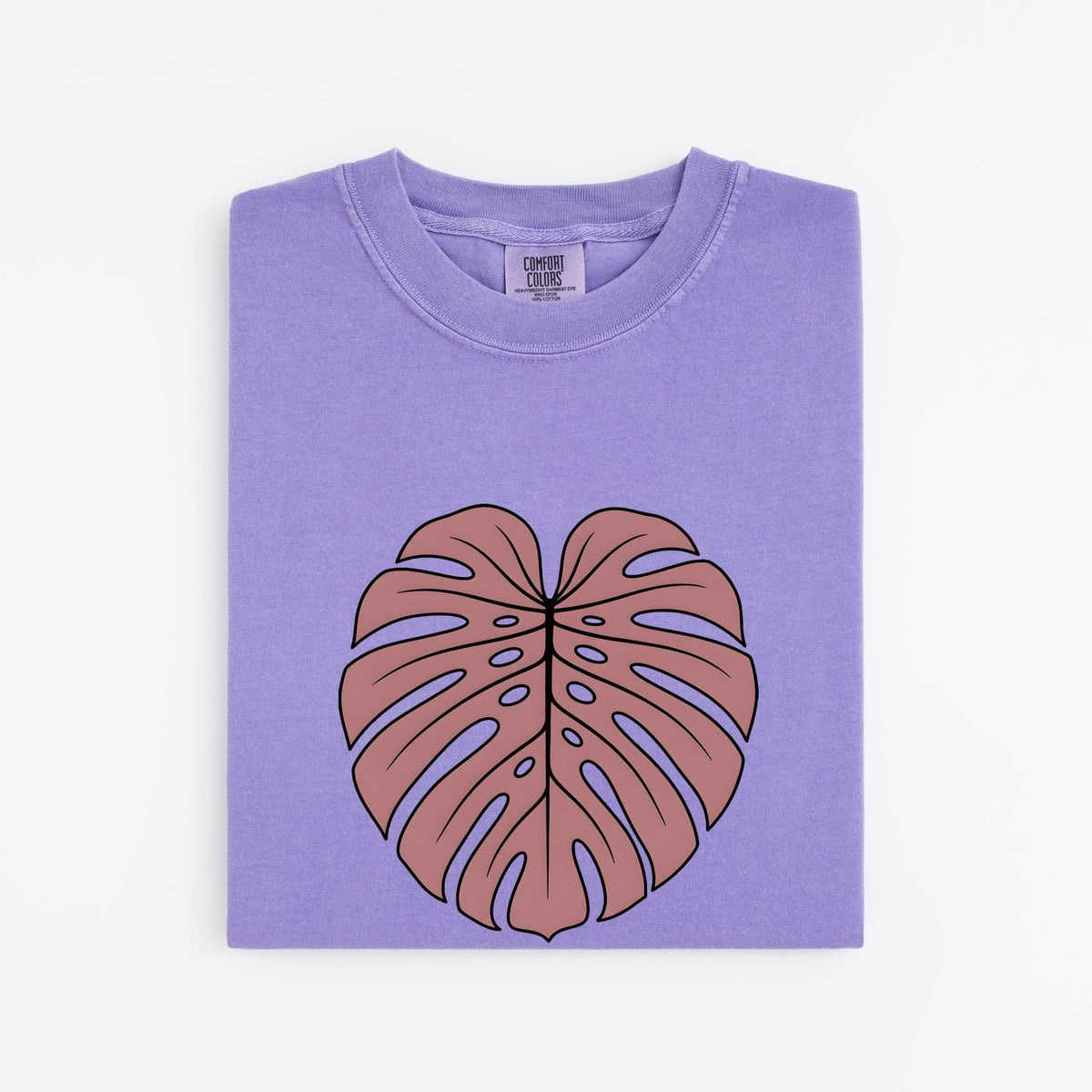 Pink Monstera Leaf Shirt – Botanical Plant Graphic Tee