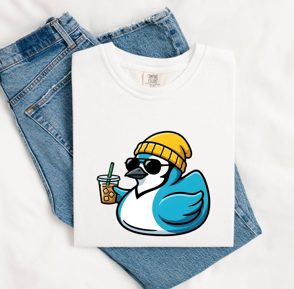 Cool Bird Coffee Shirt – Funny Sunglasses Bird Graphic Tee