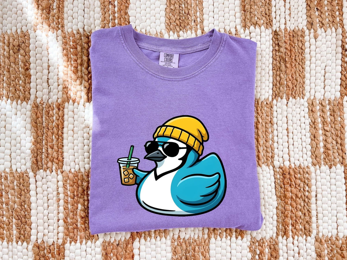 Cool Bird Coffee Shirt – Funny Sunglasses Bird Graphic Tee