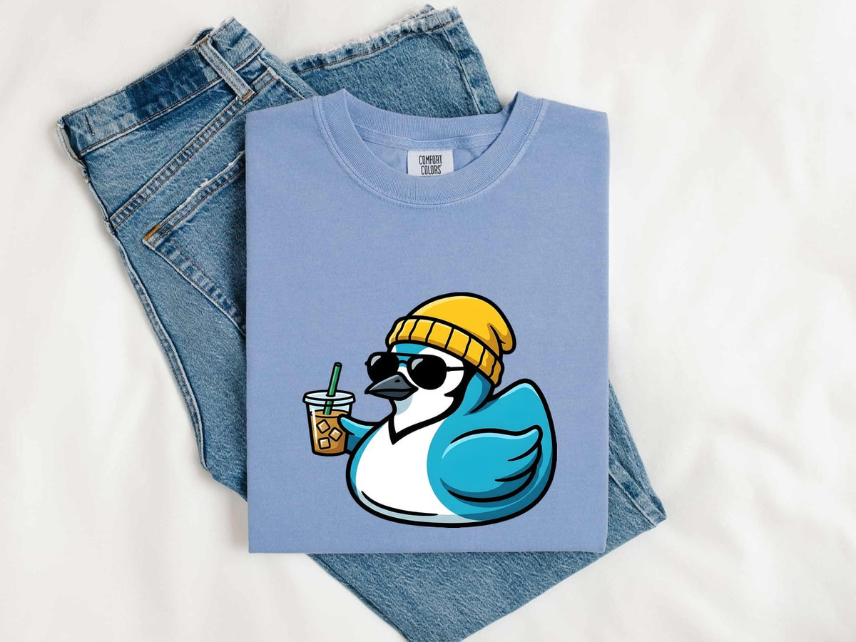 Cool Bird Coffee Shirt – Funny Sunglasses Bird Graphic Tee