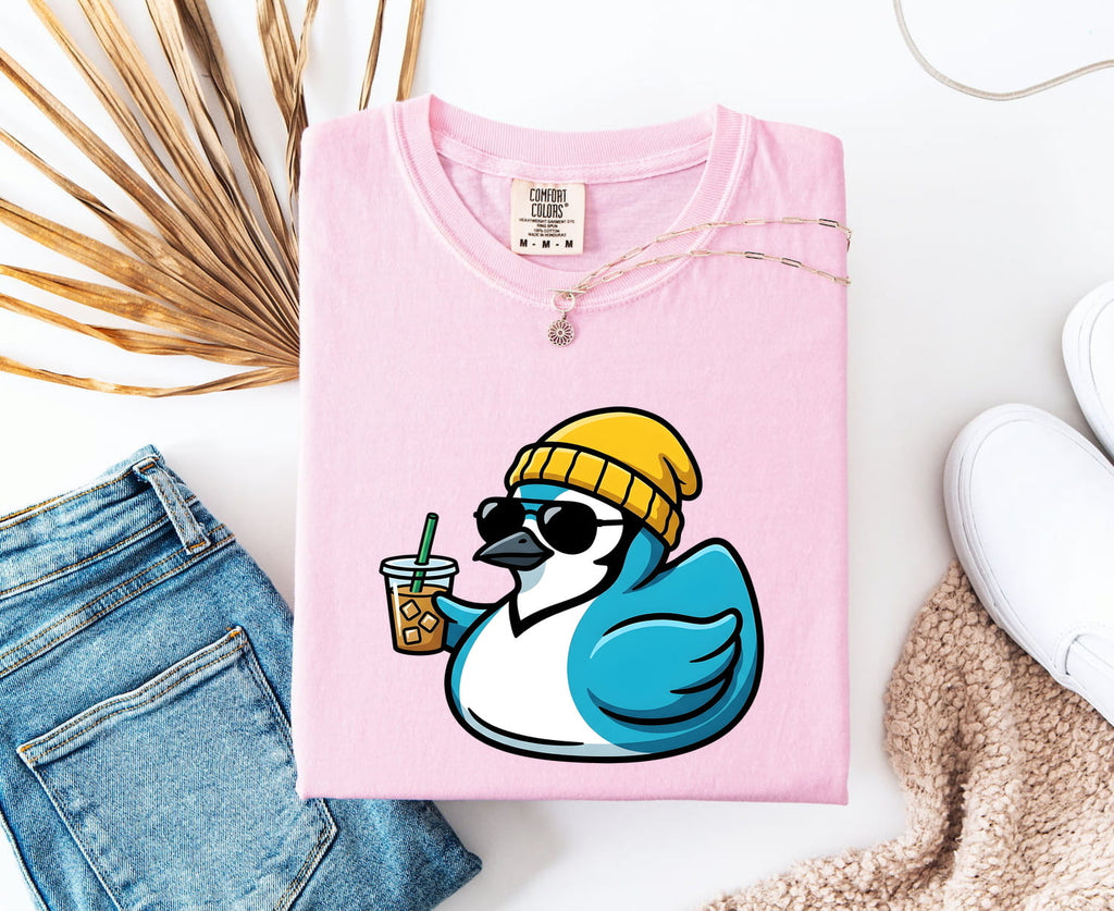 Cool Bird Coffee Shirt – Funny Sunglasses Bird Graphic Tee