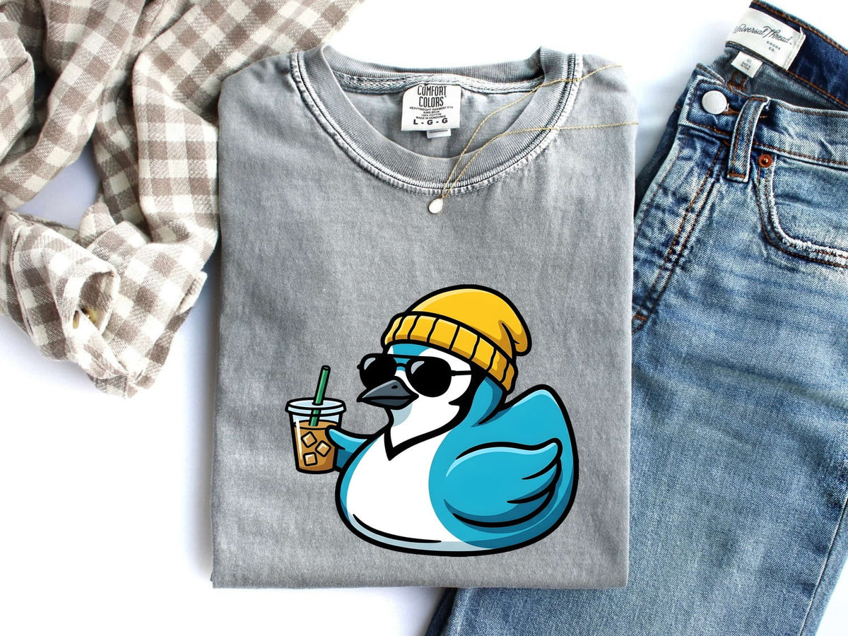 Cool Bird Coffee Shirt – Funny Sunglasses Bird Graphic Tee